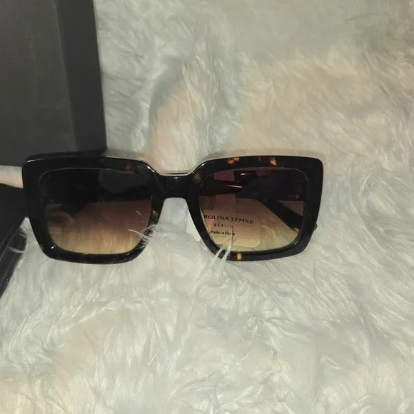 Carolina Lemke Roma Demi Women’s Square Sunglasses Brown Tortoiseshell Unisex - Picture 4 of 9